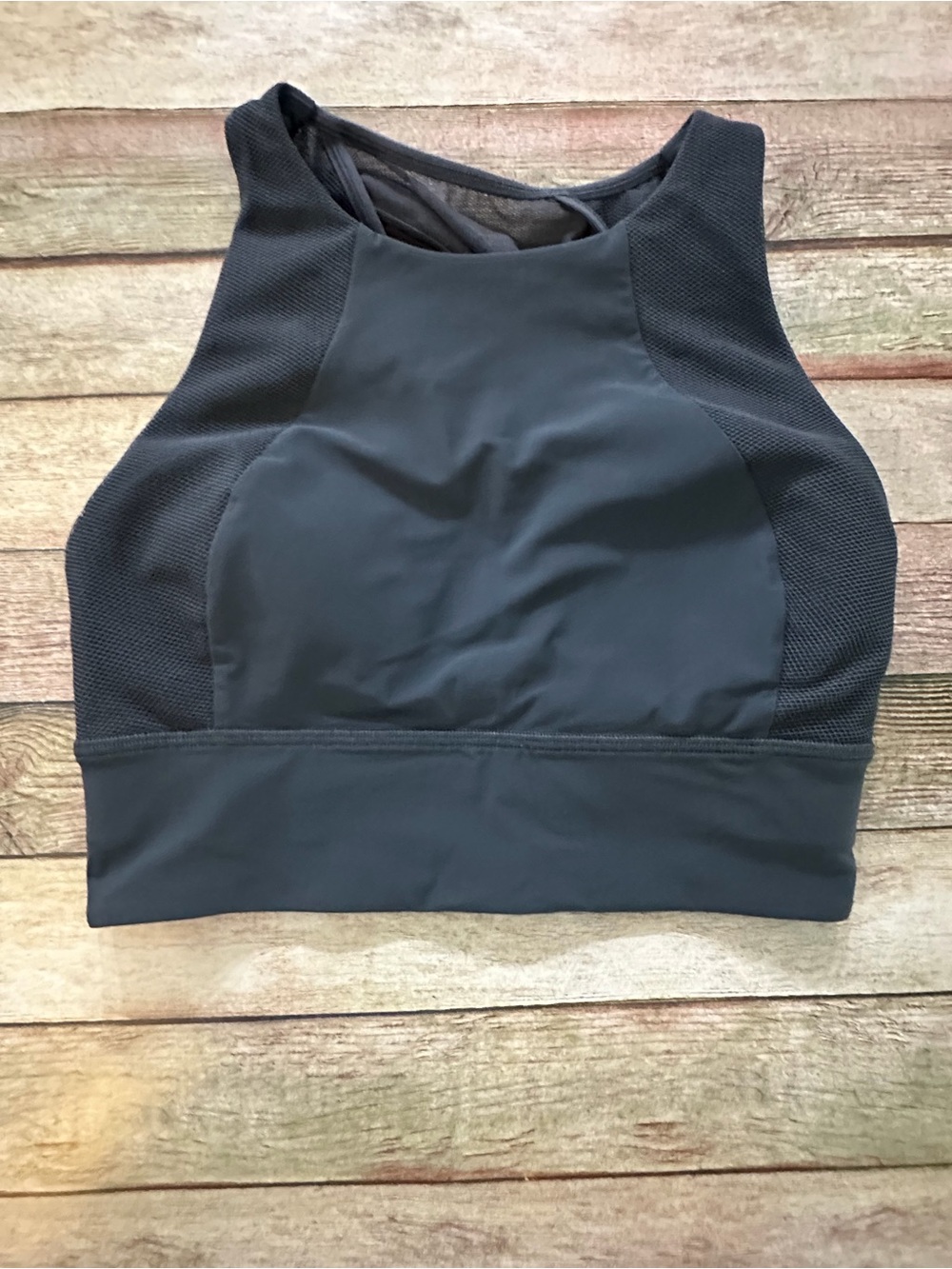 Women's High-Neck Athletic Sports Bra - gray